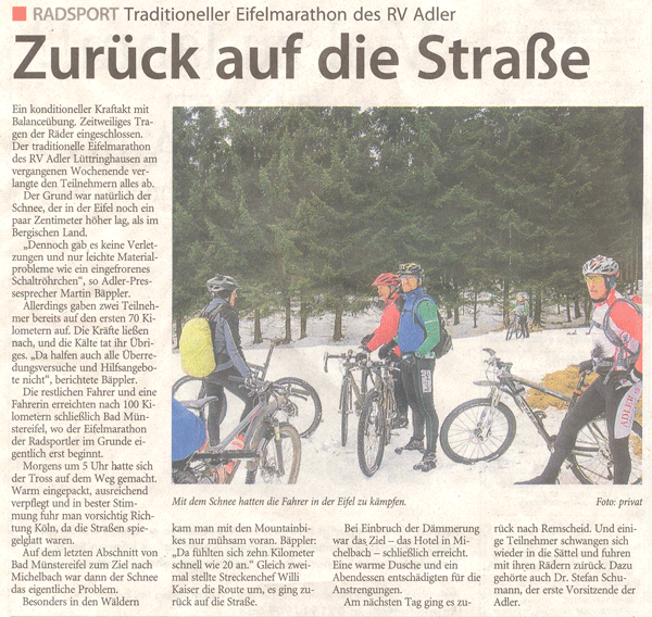 Bergischer Anzeiger zum Eifelmarathon 2010