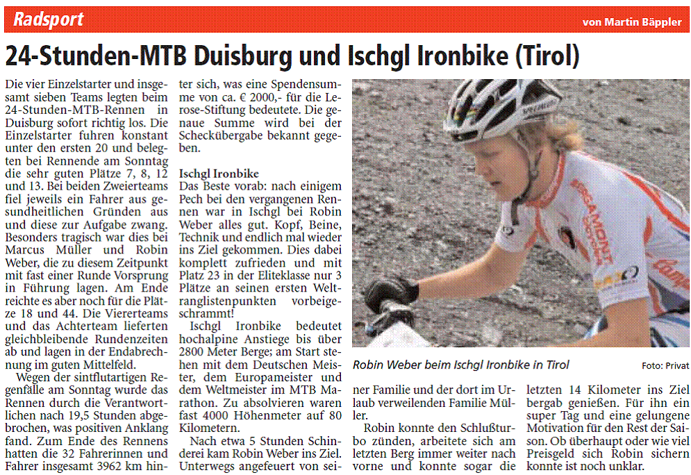 LA zu 24h Rennen und Ischgl Iron Bike