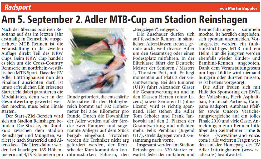 LA Vorbericht zum MTB Rennen