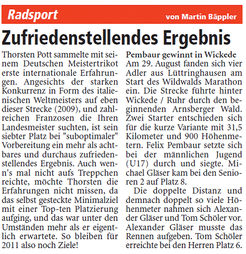 LA zu MTB EU XCO und Wickede