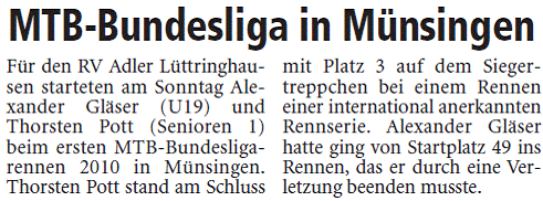 LA zur MTB Bundesliga in Münsingen