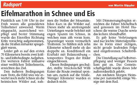Lüttringhauser Anzeiger zum Eifelmarathon 2010