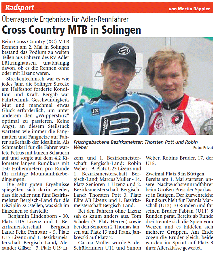 LA zum NRW Cup in Solingen