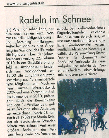 RS Anzeigenblatt zum Eifelmarathon & zur JHV 2010