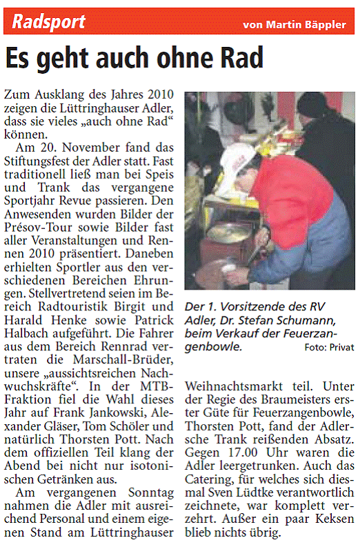 LA zum Stiftungsfest und Weihnachtsmarkt 2010