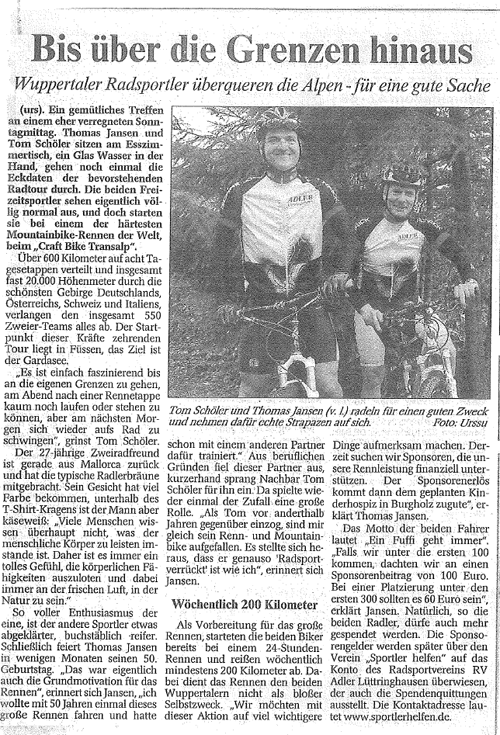 Wuppertaler Rundschau zu Tom und Thomas