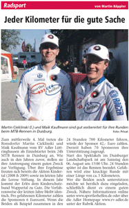 LA Vorbericht 24h Duisburg | Sportler Helfen - Klick zum vergrößern