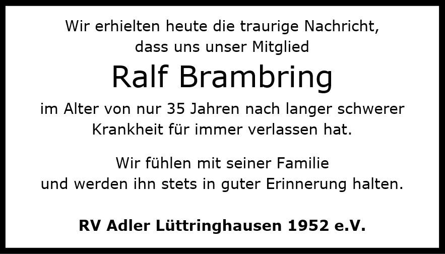 Ralf Brambring Todesanzeige